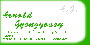 arnold gyongyossy business card